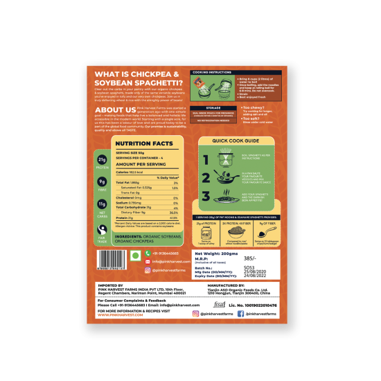 100% Chickpea & Soybean Spaghetti Noodles