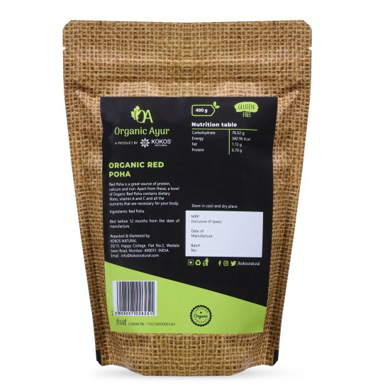 ORGANIC RED POHA 400 Gm