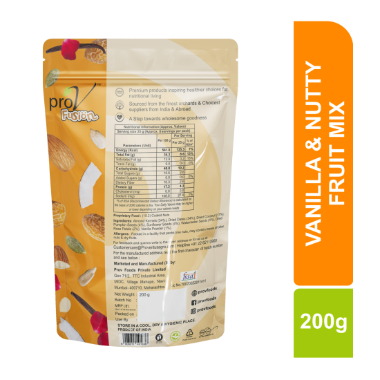PROV VANILLA & NUTTY FRUIT MIX 200gm